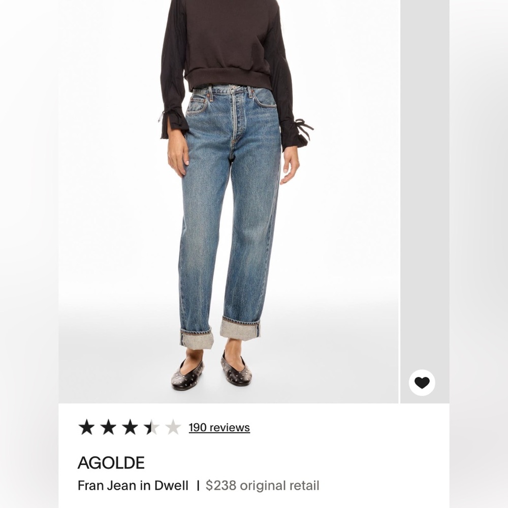 AGOLDE low waist straight jeans